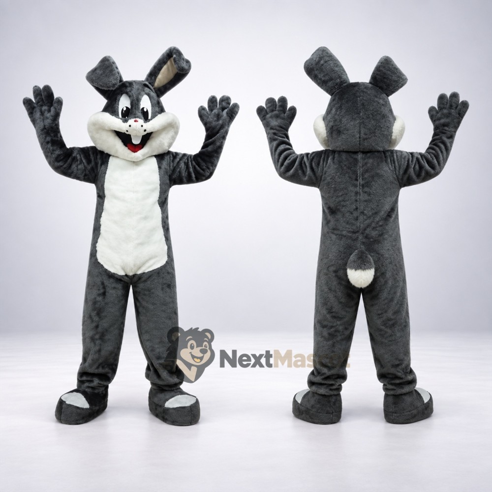 Rabbit Mascot Costume - Gray