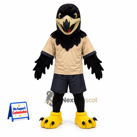 Eagle Mascot Costume - Black, Tan Shirt Eagle Mascot Costume - Black, Tan Shirt