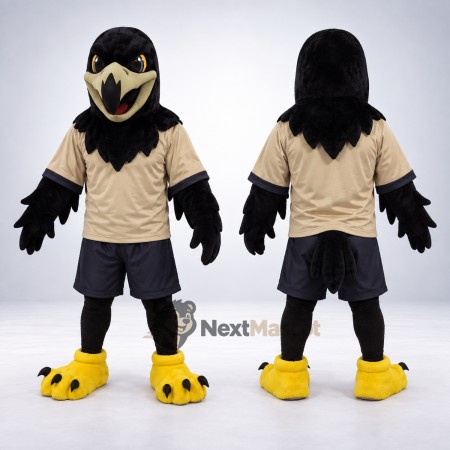 Eagle Mascot Costume - Black, Tan Shirt Eagle Mascot Costume - Black, Tan Shirt