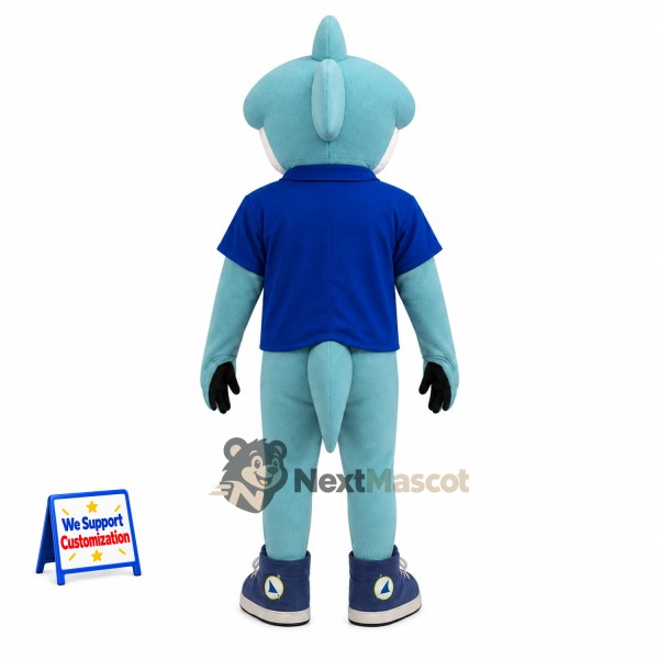 Shark Mascot Costume - Blue, Blue Shirt Shark Mascot Costume - Blue, Blue Shirt
