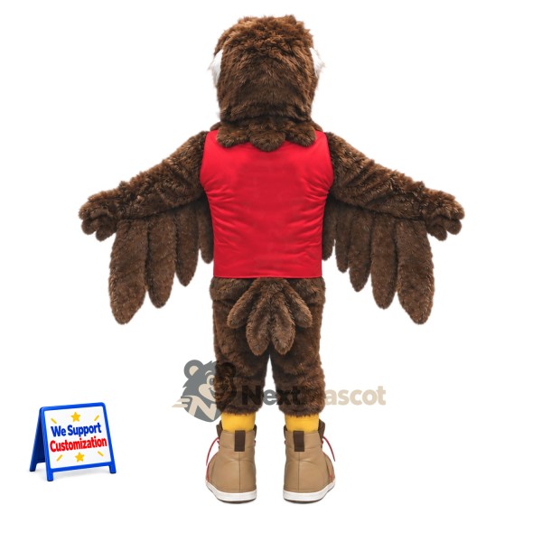 Eagle Mascot Costume - Brown, Red Shirt Eagle Mascot Costume - Brown, Red Shirt