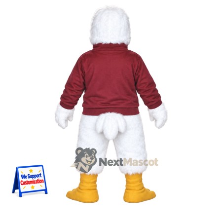 Eagle Mascot Costume - White, Red Shirt