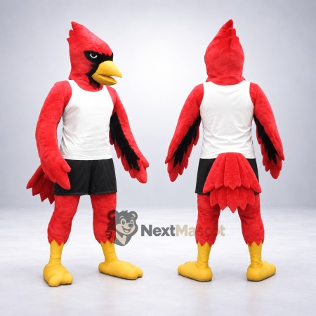 Cardinal Mascot Costume - Red, White Shirt for Parades Cardinal Mascot Costume - Red, White Shirt for Parades