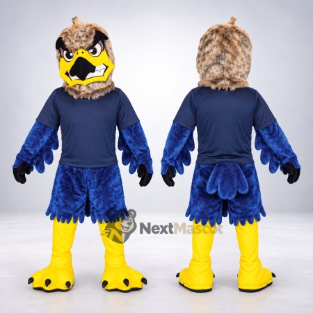 Eagle Mascot Costume - Brown, Blue Uniform Eagle Mascot Costume - Brown, Blue Uniform
