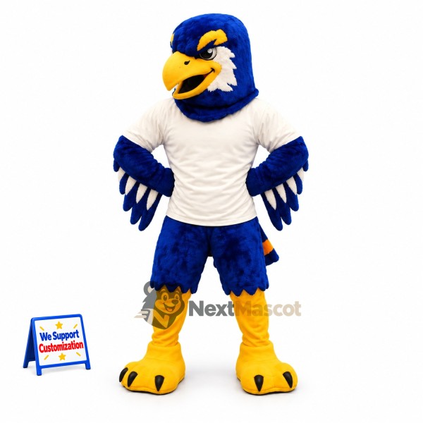Eagle Mascot Costume - Blue, White Shirt for Community Events