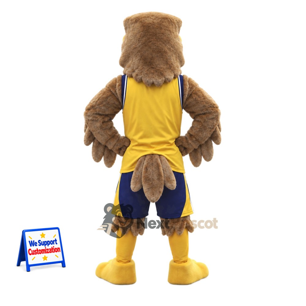 Eagle Mascot Costume - Brown, Yellow Shirt Eagle Mascot Costume - Brown, Yellow Shirt