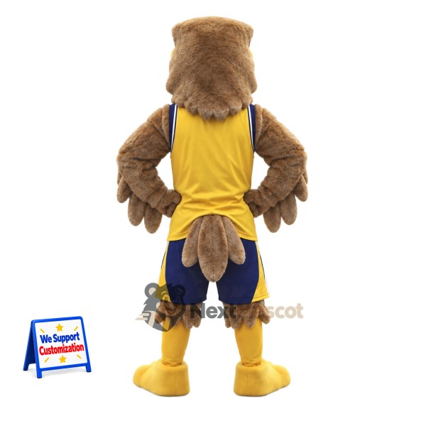 Eagle Mascot Costume - Brown, Yellow Shirt Eagle Mascot Costume - Brown, Yellow Shirt