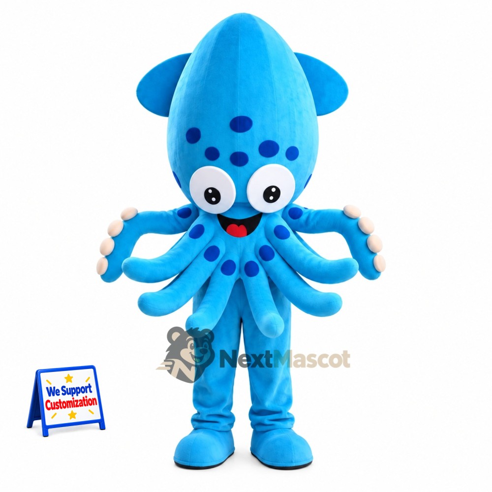 Squid Mascot Costume - Blue Squid Mascot Costume - Blue