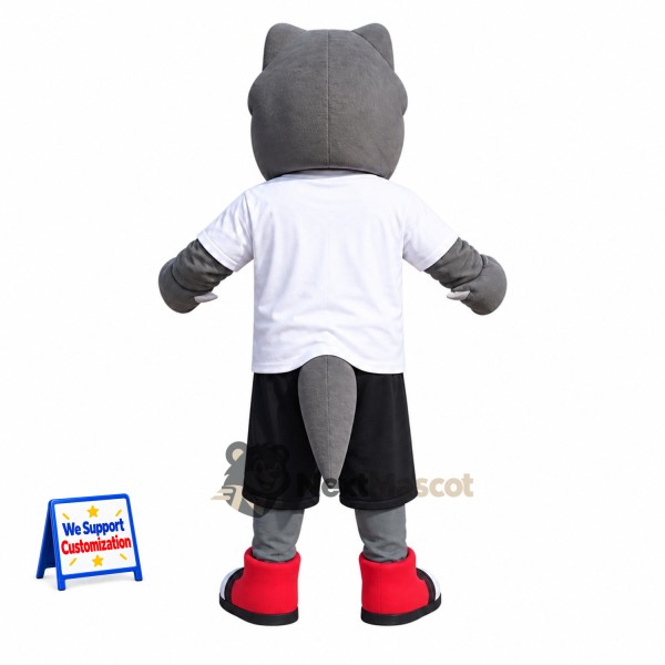 Hippo Mascot Costume - Gray, White Shirt Hippo Mascot Costume - Gray, White Shirt