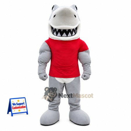 Shark Mascot Costume - Red Shirt Shark Mascot Costume - Red Shirt