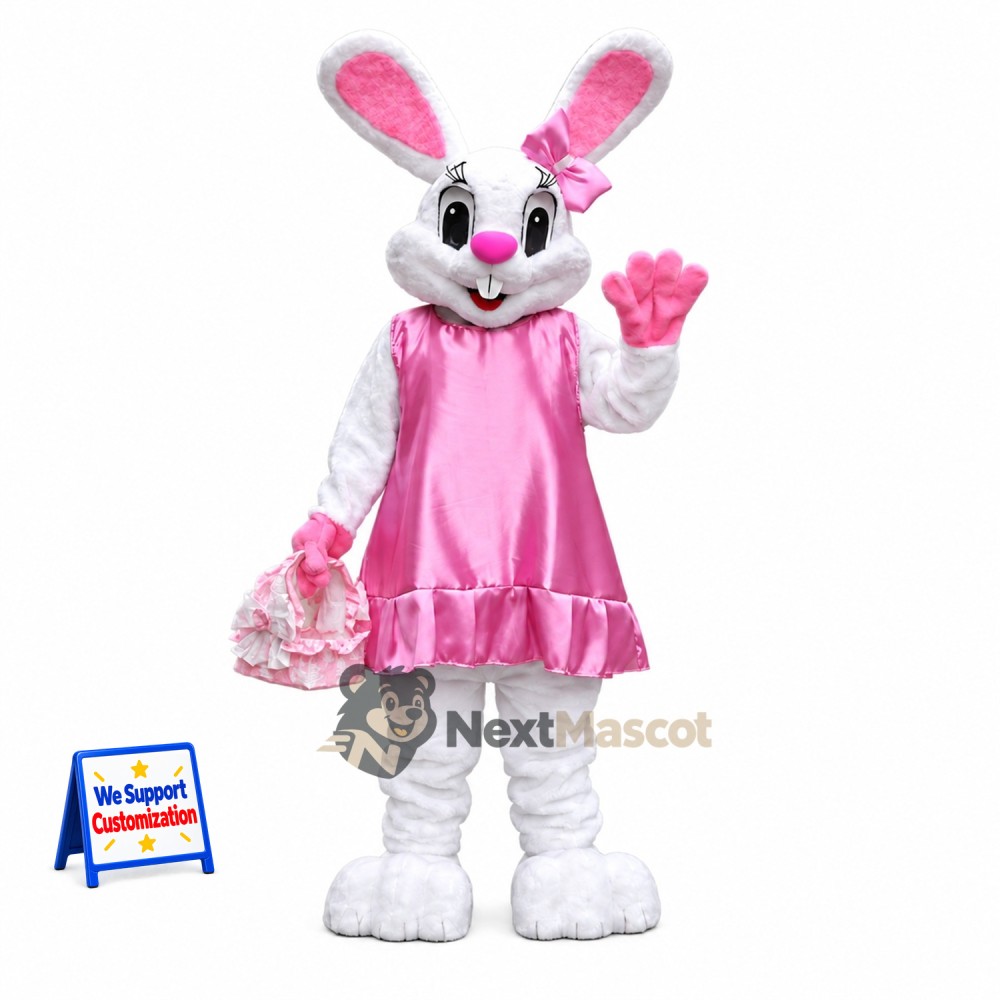 Rabbit Mascot Costume - Pink Dress Rabbit Mascot Costume - Pink Dress