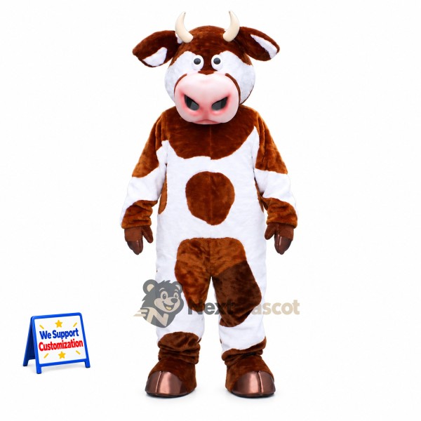 Cow Mascot Costume - Brown and White