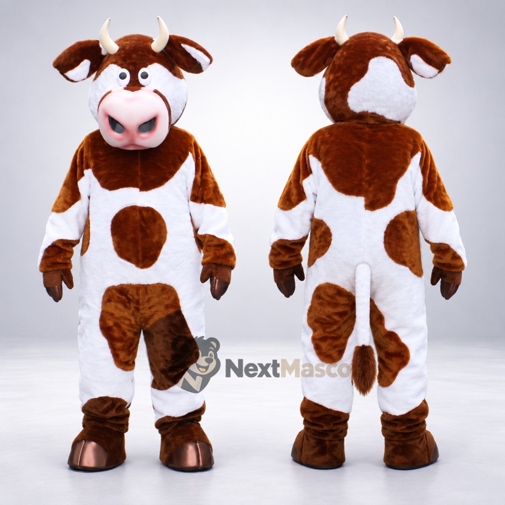 Cow Mascot Costume - Brown and White Cow Mascot Costume - Brown and White