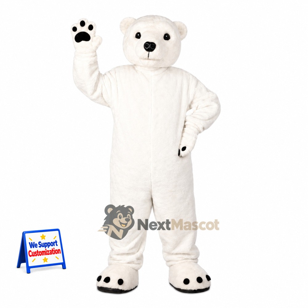 Bear Mascot Costume - White for Parades Bear Mascot Costume - White for Parades