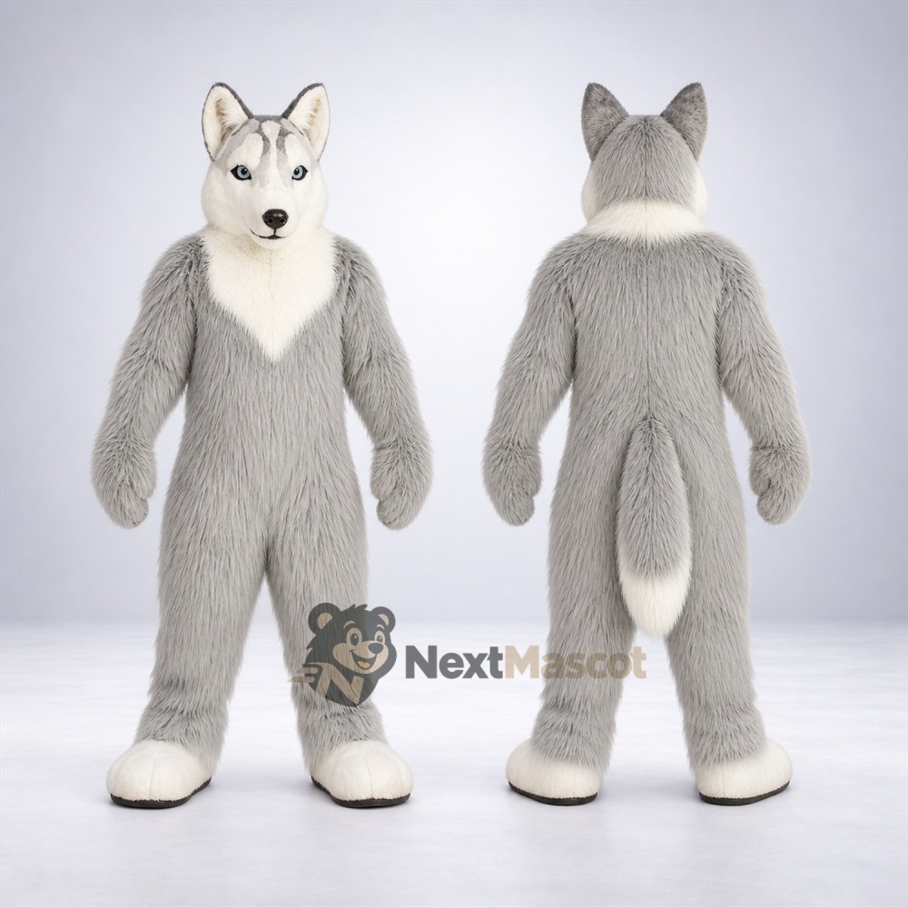 Husky Mascot Costume - Gray for Parades Husky Mascot Costume - Gray for Parades