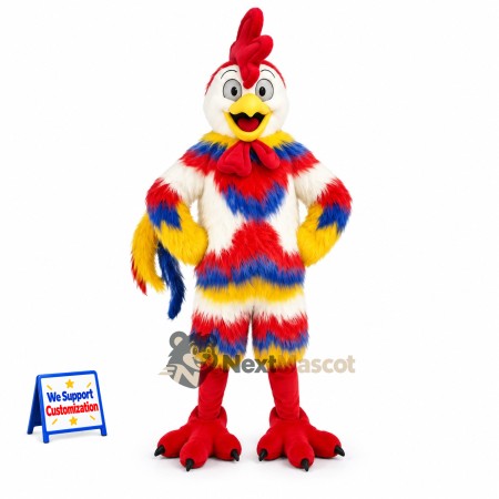 Rooster Mascot Costume - Rainbow Rooster Mascot Costume - Rainbow