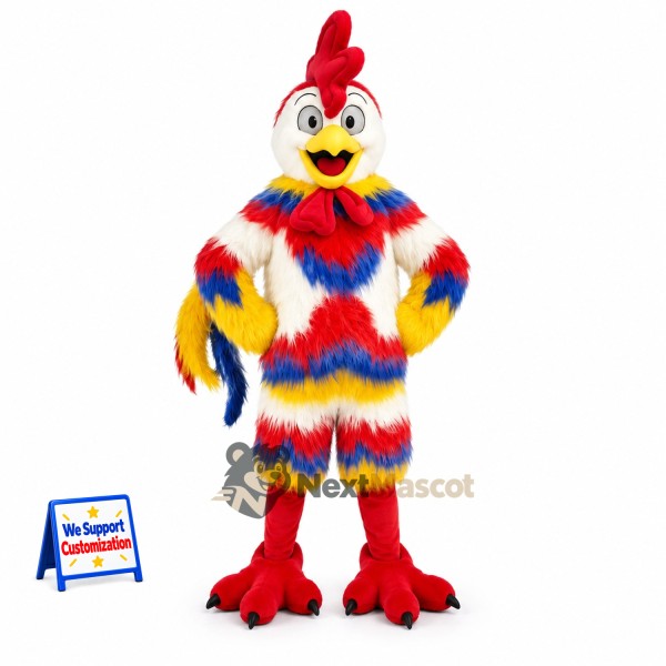 Rooster Mascot Costume - Rainbow
