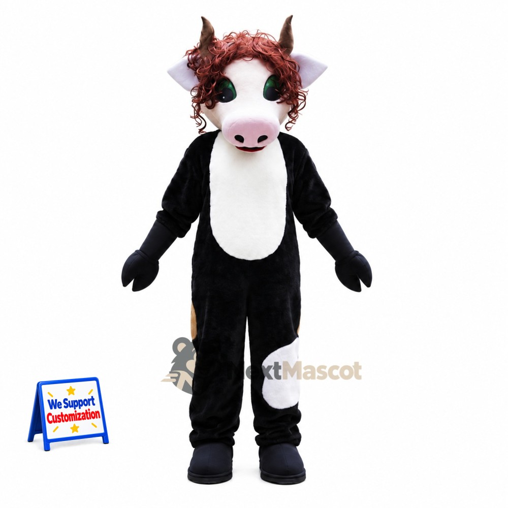 Cow Mascot Costume - Black and White Cow Mascot Costume - Black and White