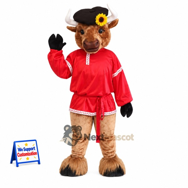 Cow Mascot Costume - Red Outfit
