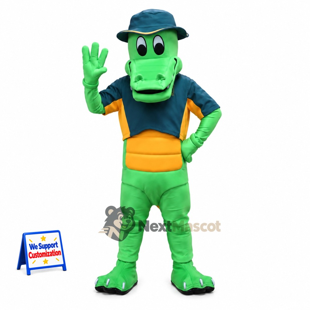 Crocodile Mascot Costume - Blue Jacket Crocodile Mascot Costume - Blue Jacket