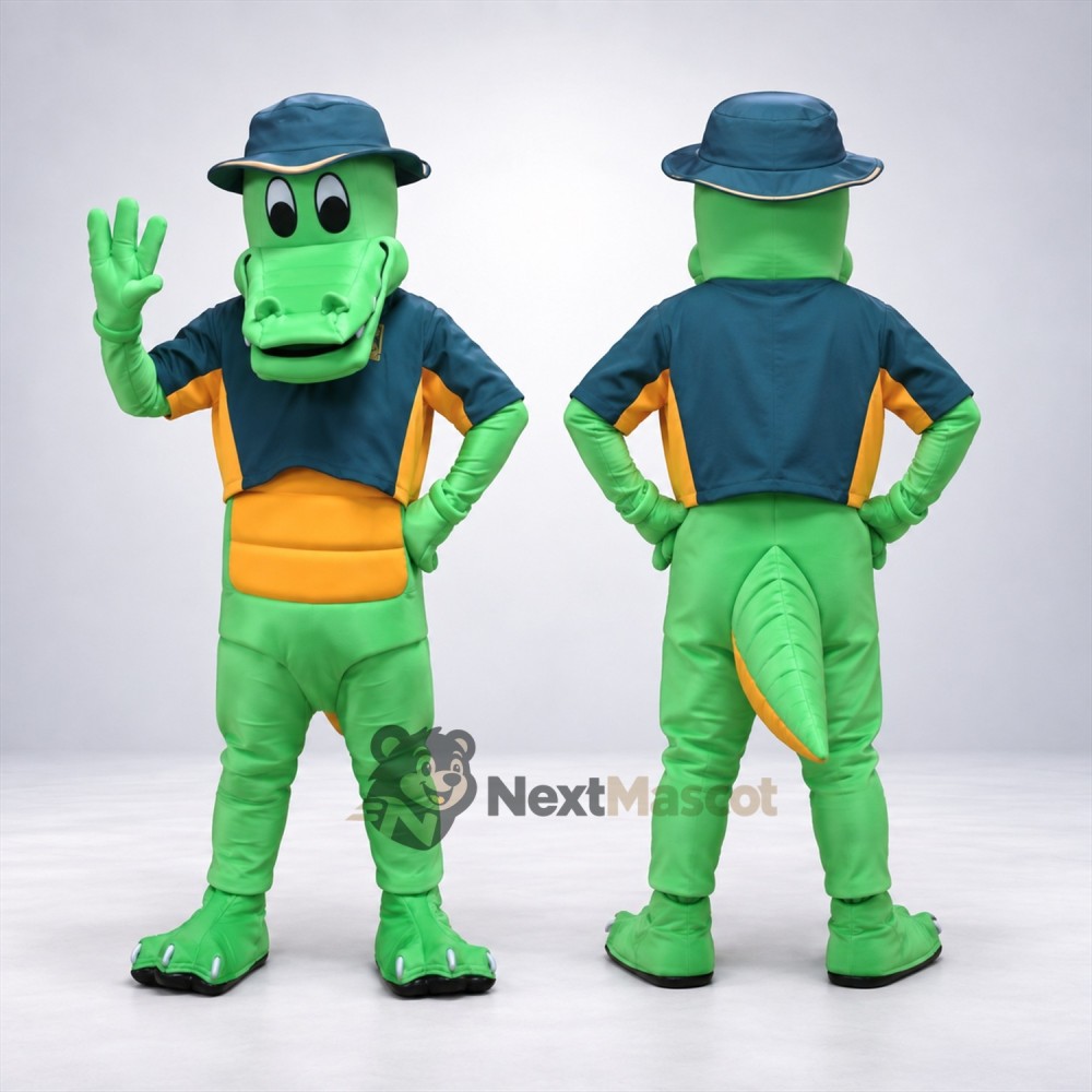 Crocodile Mascot Costume - Blue Jacket Crocodile Mascot Costume - Blue Jacket