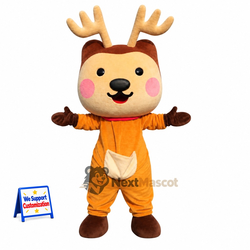 Reindeer Mascot Costume - Cartoon Reindeer Mascot Costume - Cartoon