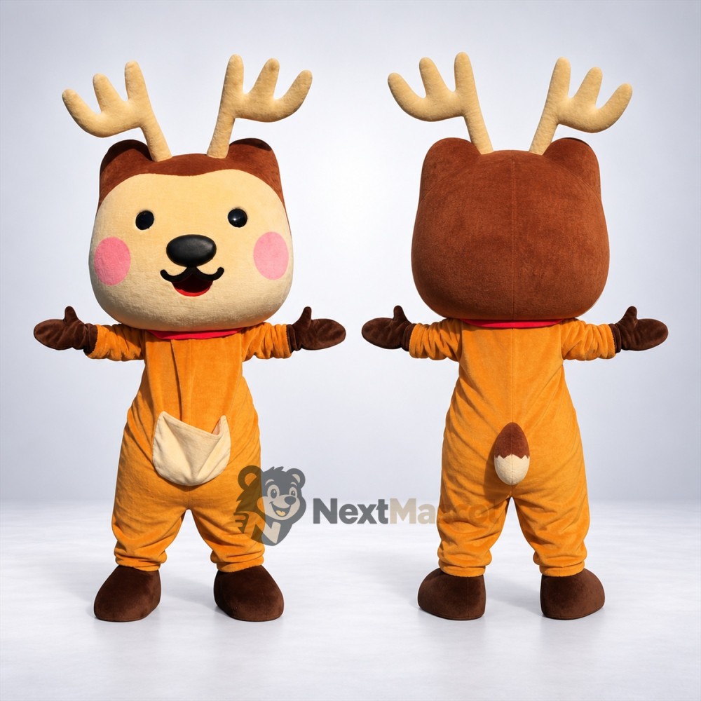 Reindeer Mascot Costume - Cartoon Reindeer Mascot Costume - Cartoon