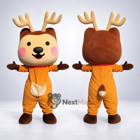 Reindeer Mascot Costume - Cartoon Reindeer Mascot Costume - Cartoon