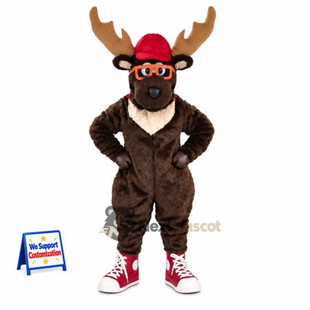 Moose Mascot Costume - Brown Suit