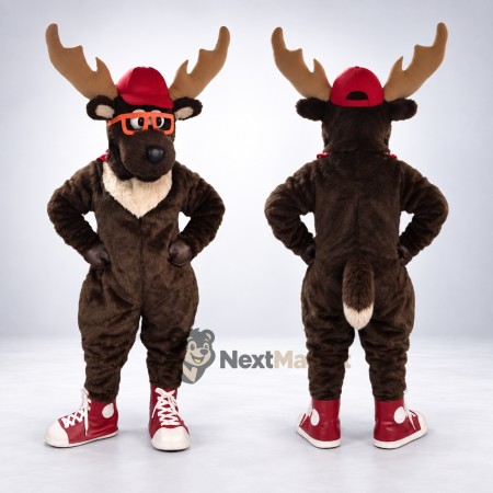 Moose Mascot Costume - Brown Suit