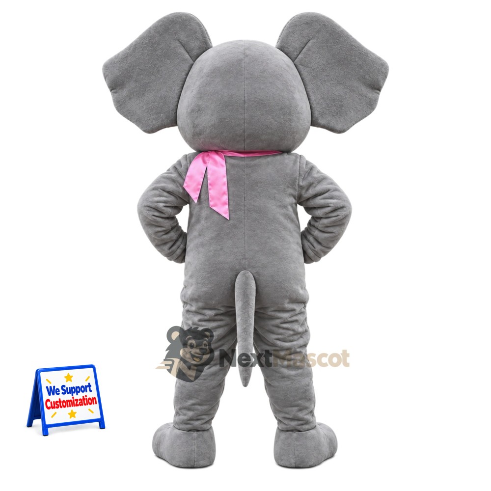 Elephant Mascot Costume - Pink Bow