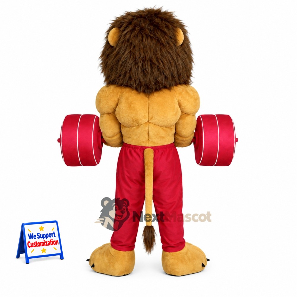 Lion Mascot Costume - Weightlifting Style