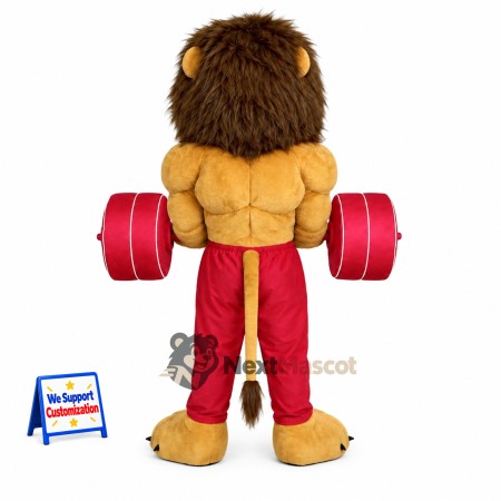 Lion Mascot Costume - Weightlifting Style