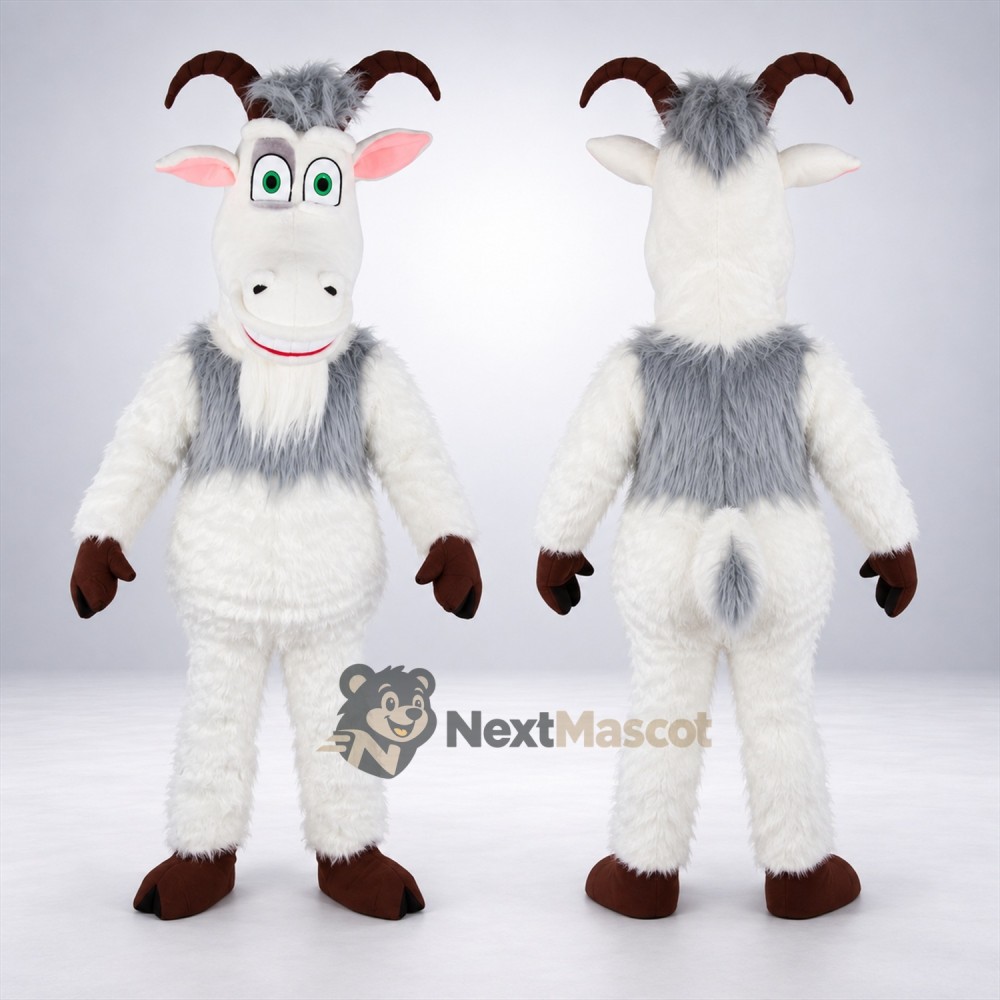 Goat Mascot Costume - White Goat Mascot Costume - White