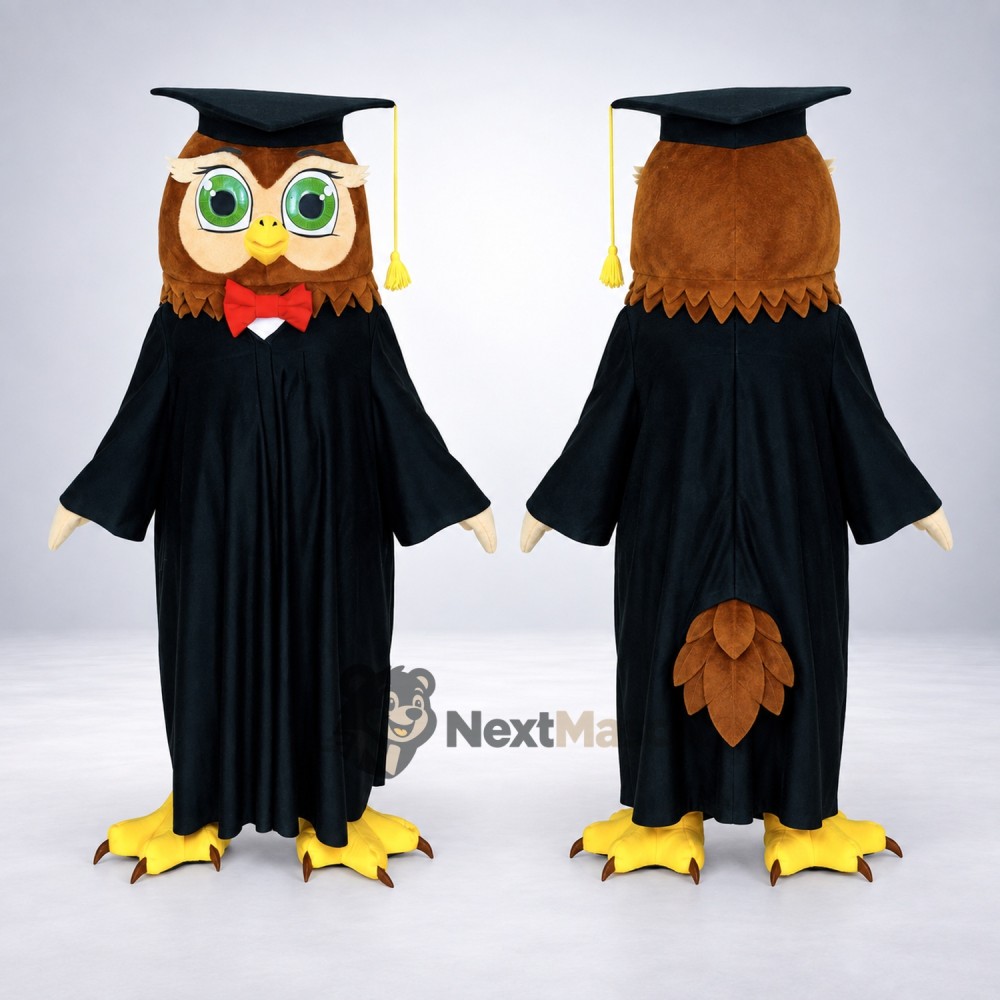 Owl Mascot Costume - Graduation Style for Parades Owl Mascot Costume - Graduation Style for Parades