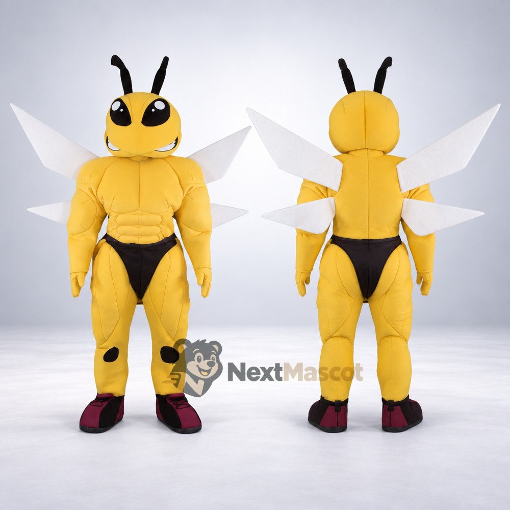 Wasp Mascot Costume - Muscular Wasp Mascot Costume - Muscular