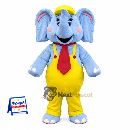 Elephant Mascot Costume - Yellow Overalls Elephant Mascot Costume - Yellow Overalls
