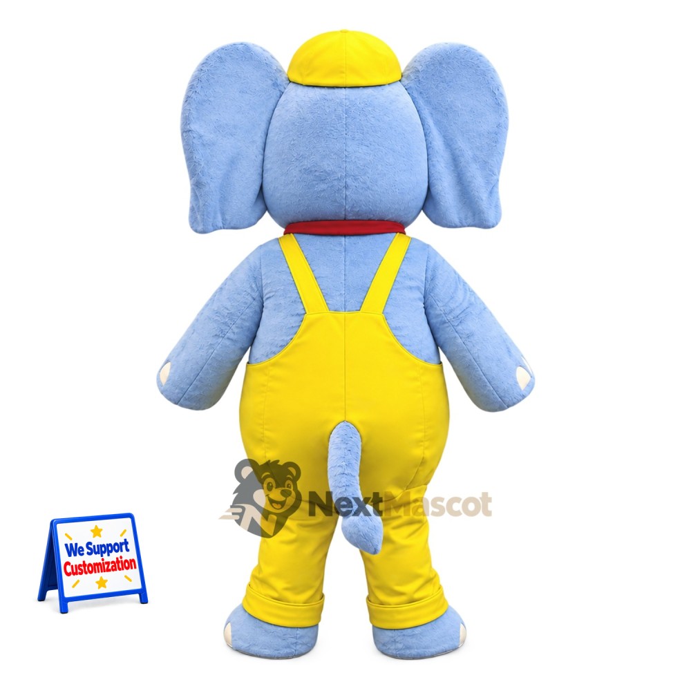 Elephant Mascot Costume - Yellow Overalls Elephant Mascot Costume - Yellow Overalls