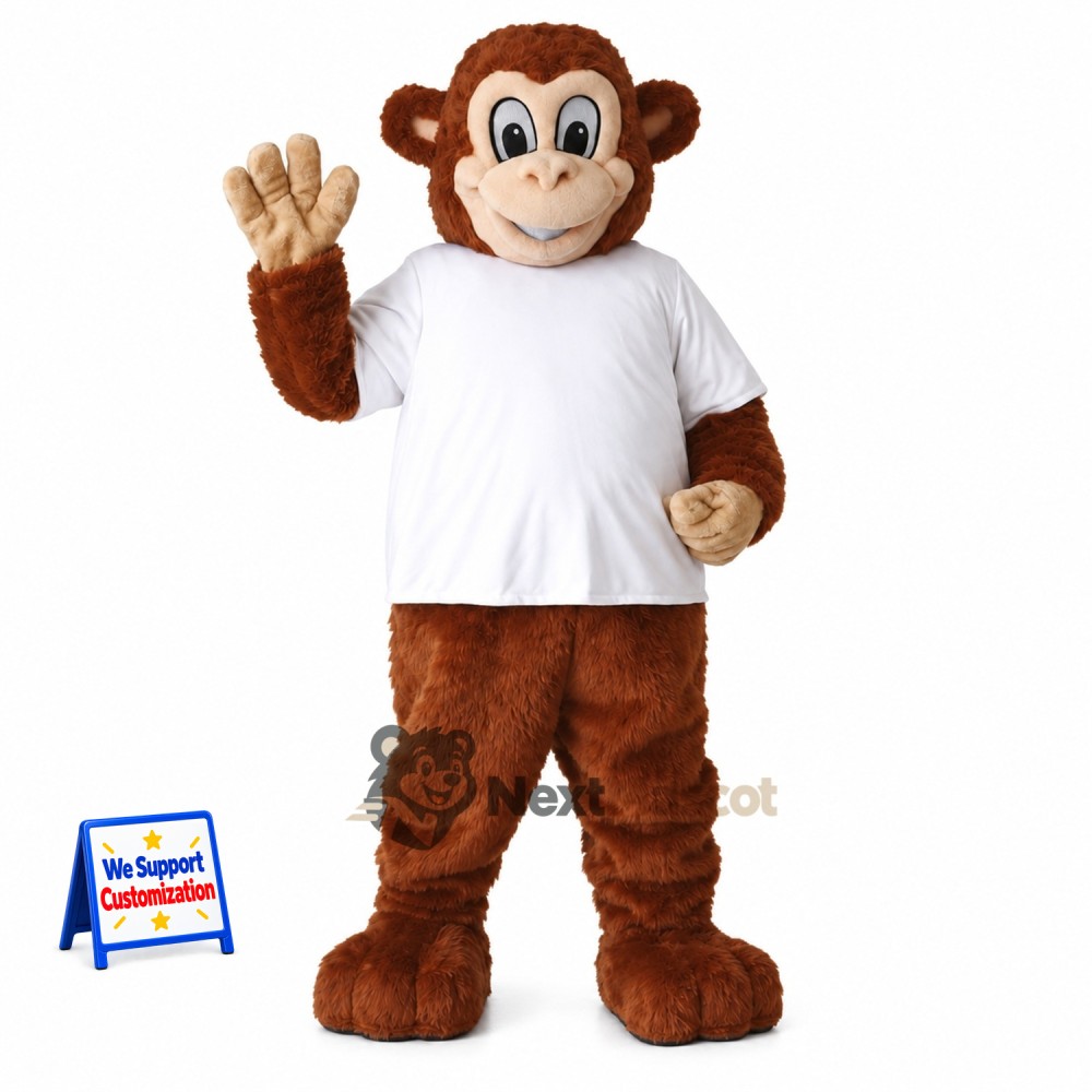 Monkey Mascot Costume - White Shirt Monkey Mascot Costume - White Shirt