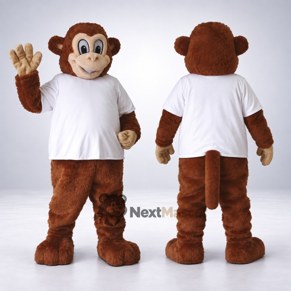 Monkey Mascot Costume - White Shirt Monkey Mascot Costume - White Shirt
