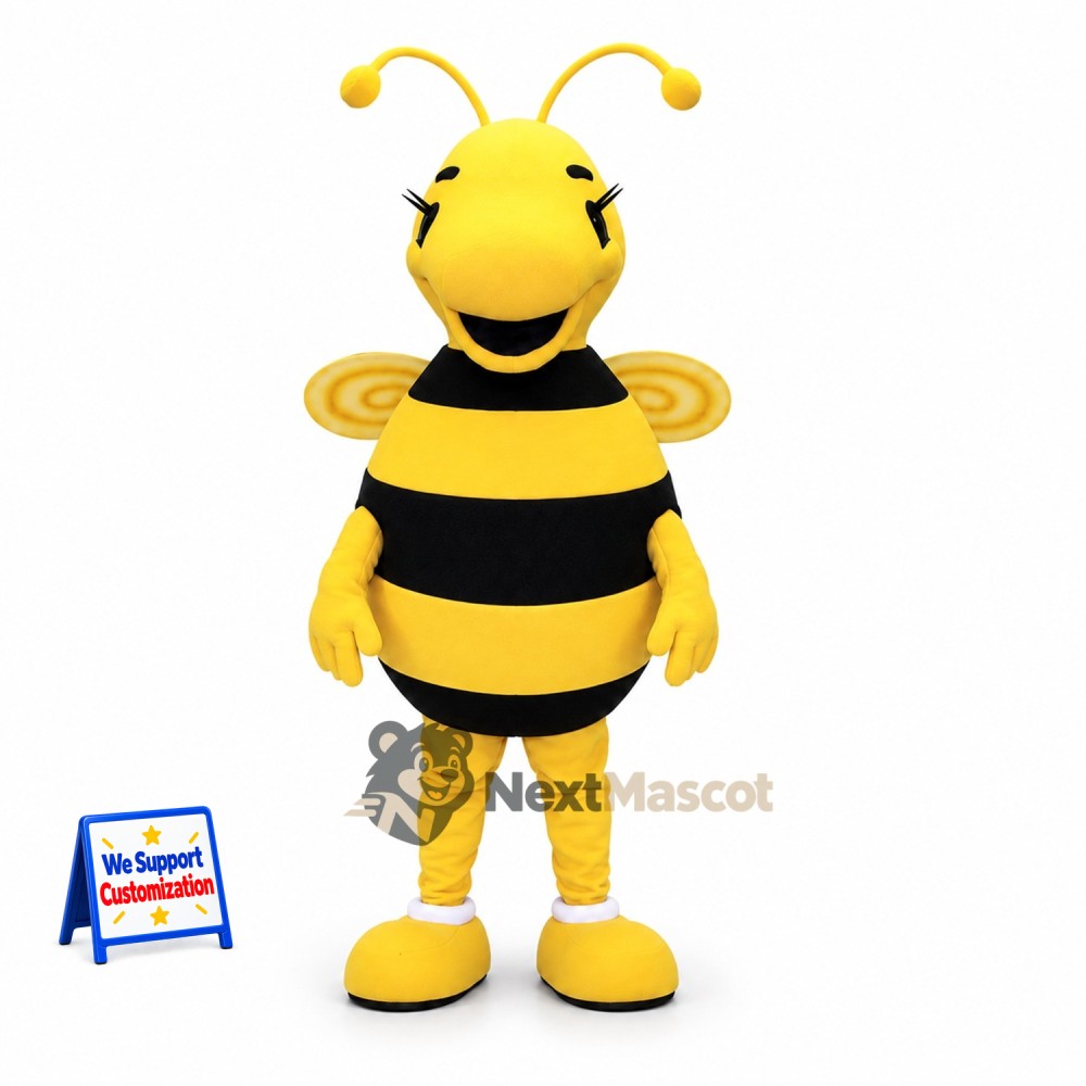 Bee Mascot Costume - Yellow, Yellow Wings Bee Mascot Costume - Yellow, Yellow Wings