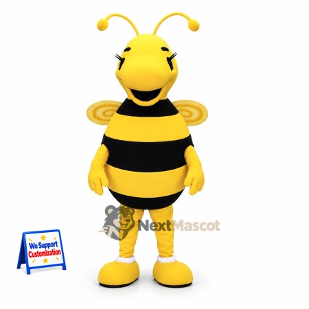 Bee Mascot Costume - Yellow, Yellow Wings Bee Mascot Costume - Yellow, Yellow Wings