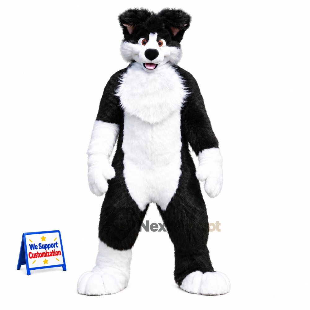 Dog Mascot Costume - Black and White Dog Mascot Costume - Black and White