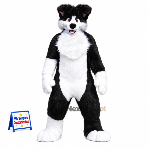 Dog Mascot Costume - Black and White