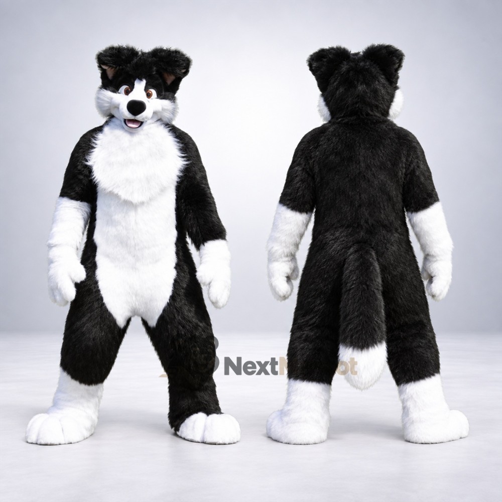 Dog Mascot Costume - Black and White Dog Mascot Costume - Black and White
