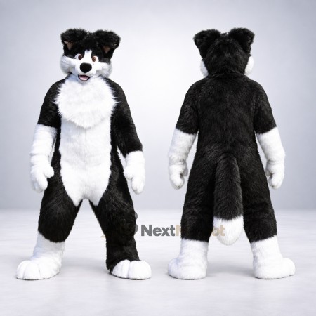 Dog Mascot Costume - Black and White Dog Mascot Costume - Black and White