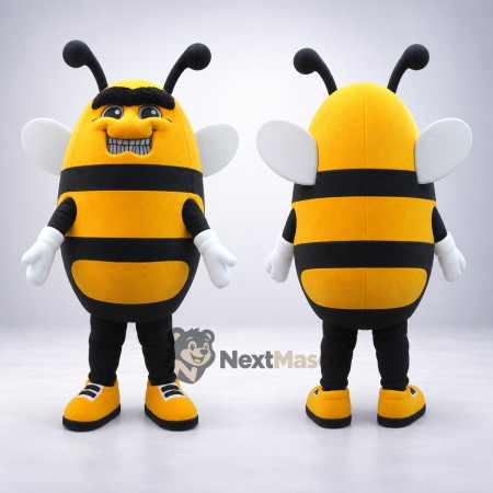 Bee Mascot Costume - Yellow, White Gloves Bee Mascot Costume - Yellow, White Gloves