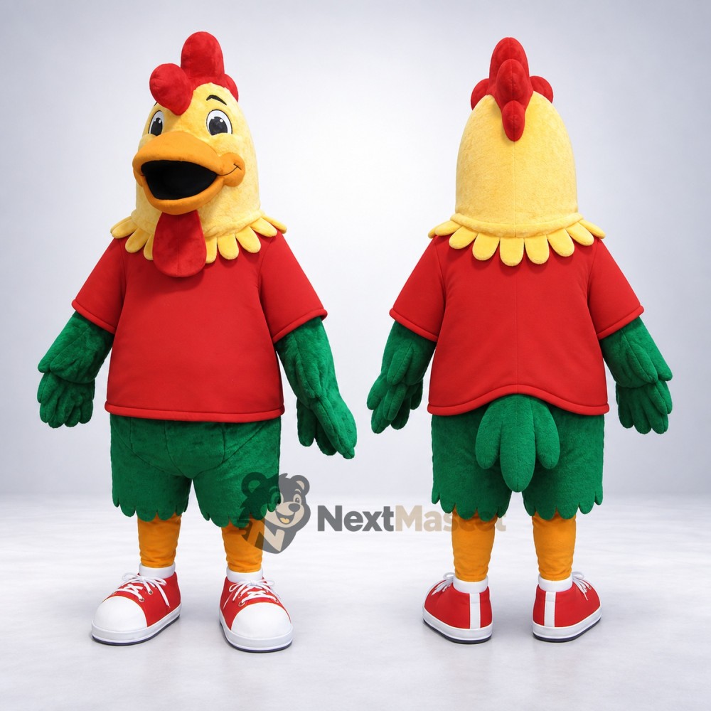 Rooster Mascot Costume - Red Shirt Rooster Mascot Costume - Red Shirt