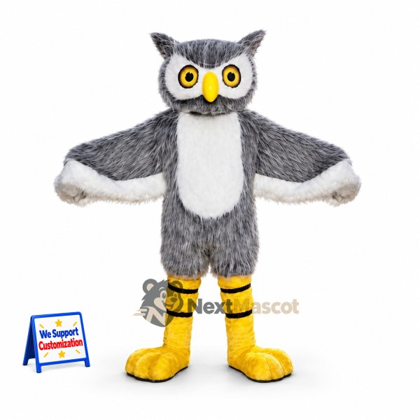 Owl Mascot Costume - Gray for Parades