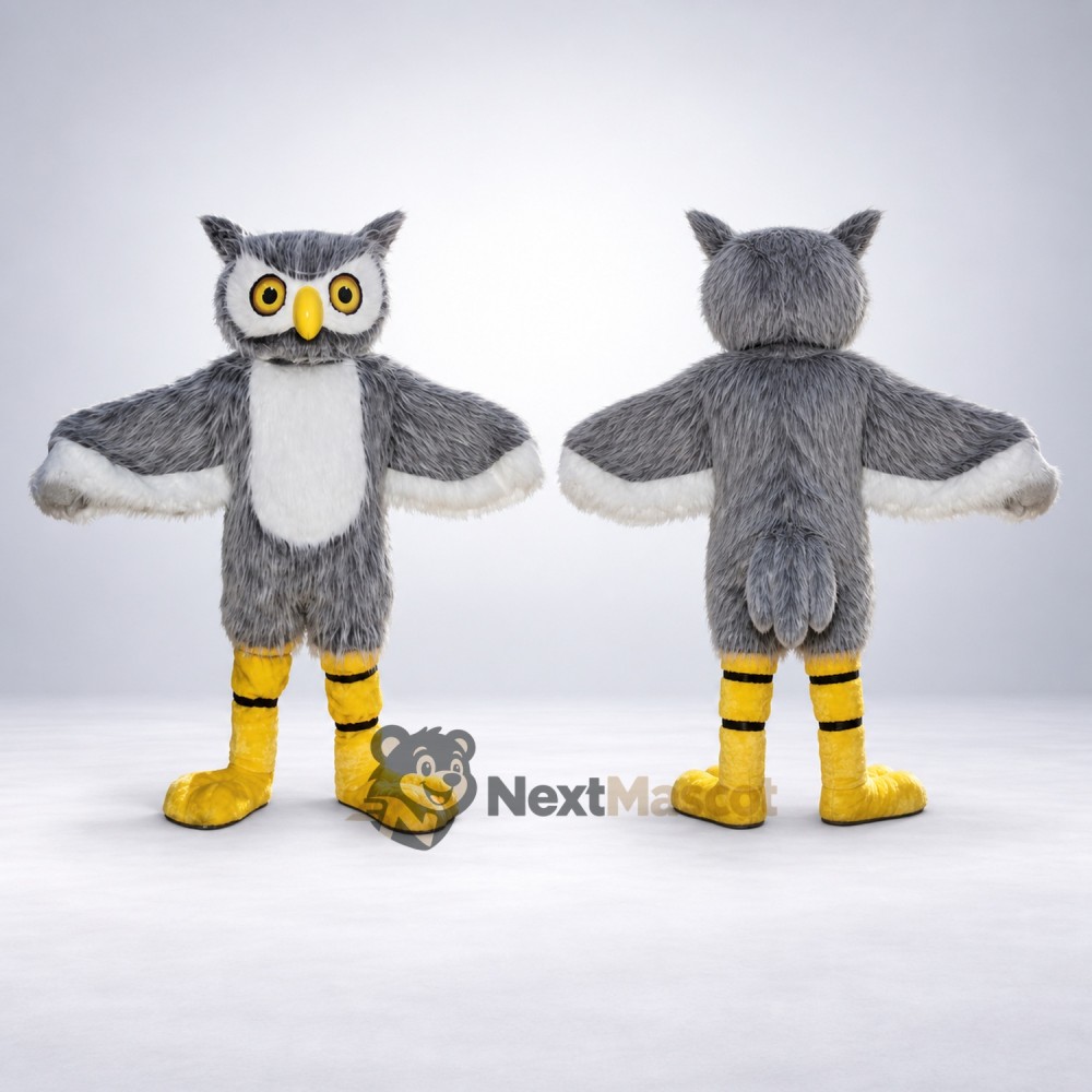 Owl Mascot Costume - Gray for Parades